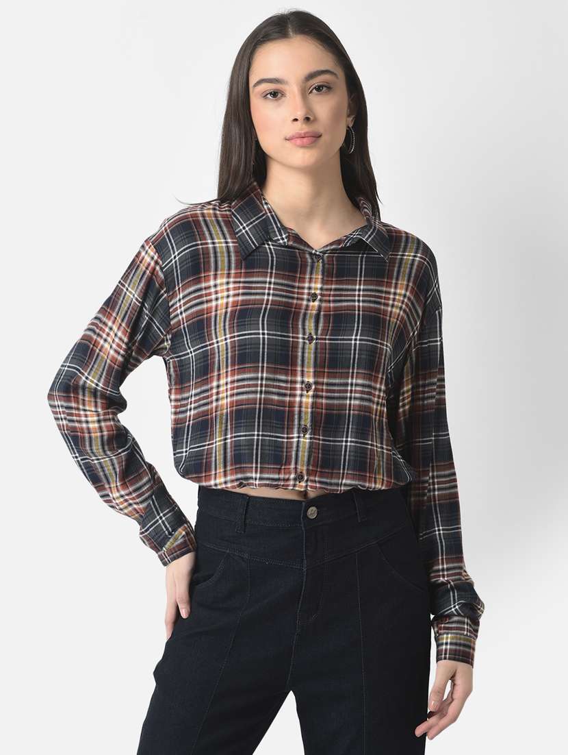 multi colored viscose crop top