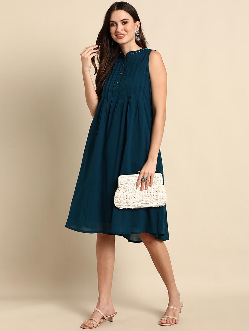 women's solid dress - 18765310 - Standard Image - 3