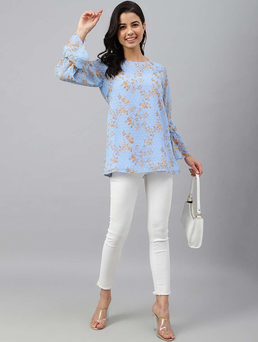 women's straight round neck top - 18765579 - Standard Image - 5