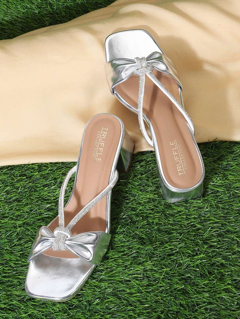 silver block mules sandal - 18765582 - Zoom Image - 0