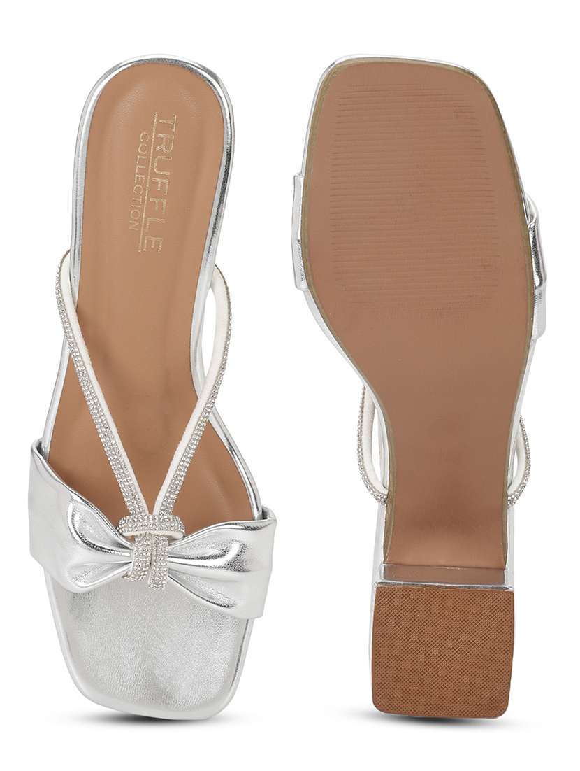 silver block mules sandal - 18765582 - Standard Image - 5