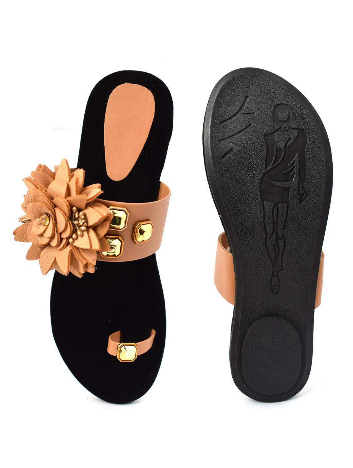 beige slip on sandal - 18765782 -  Standard Image - 3