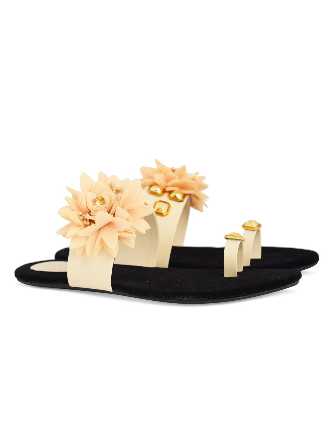 gold slip on sandal - 18765793 -  Zoom Image - 0