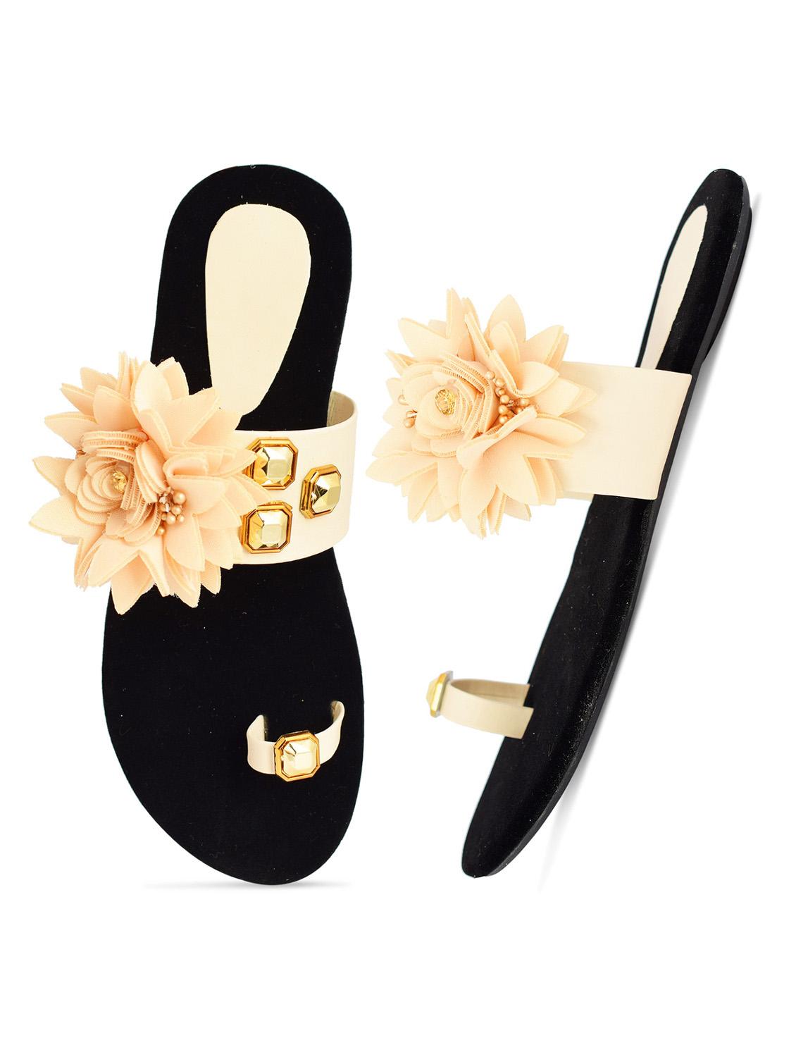 gold slip on sandal - 18765793 - Standard Image - 3
