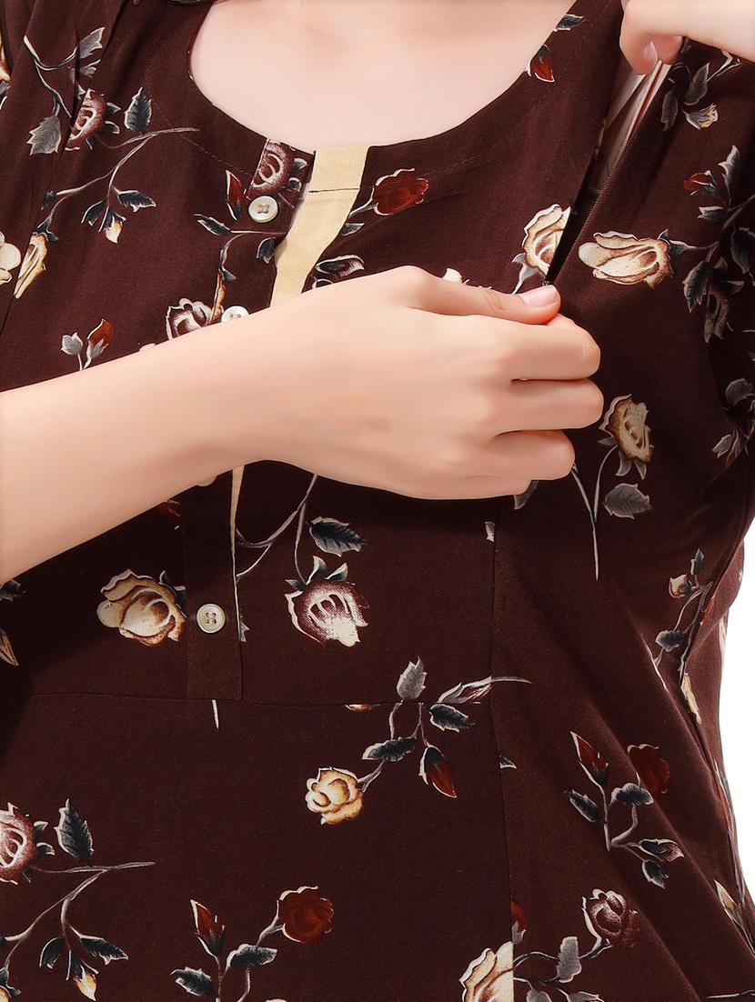 brown rayon maternity wear - 18765850 - Standard Image - 5