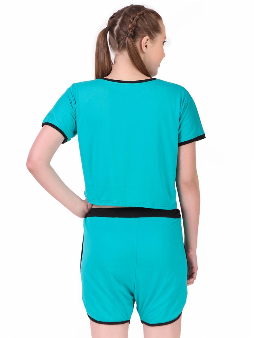 contrast bind solid nightwear shorts set - 18766042 - Standard Image - 3
