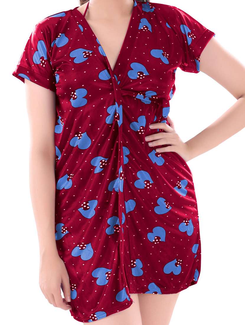 solid three piece night wear set - 18766113 -  Standard Image - 3