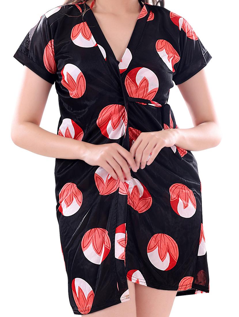 solid three piece night wear set - 18766114 - Standard Image - 3