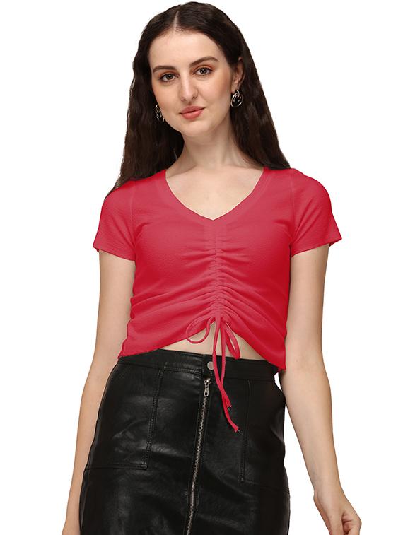 red lycra crop top - 18766286 - Zoom Image - 0