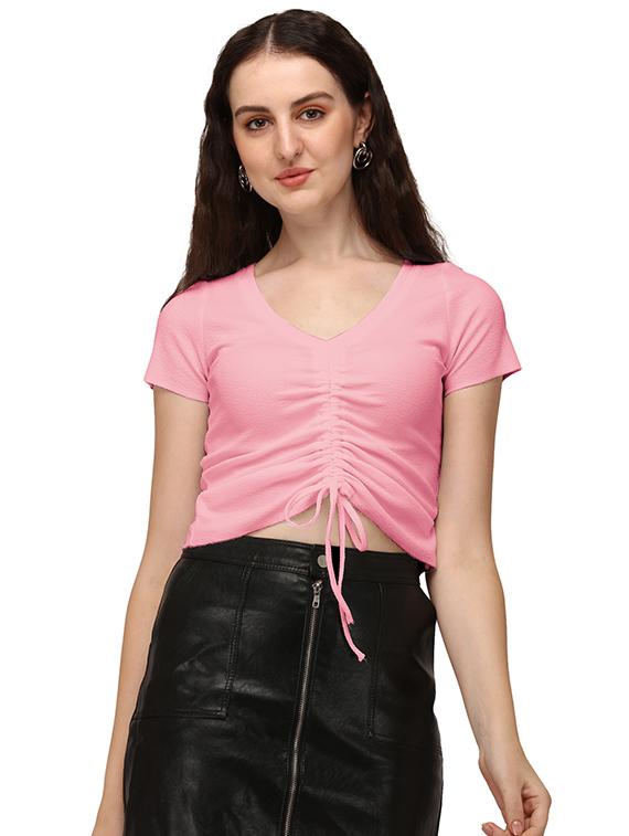 pink lycra crop top - 18766290 - Zoom Image - 0