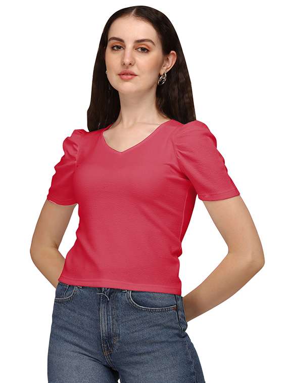 red lycra regular top - 18766296 -  Zoom Image - 0