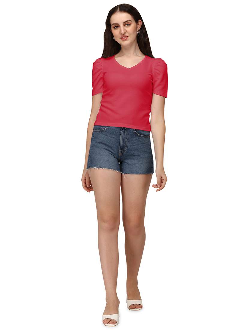 red lycra regular top - 18766296 - Standard Image - 3