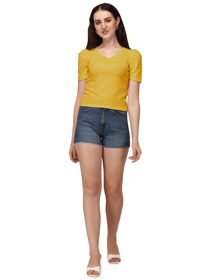 yellow lycra regular top - 18766297 - Standard Image - 3