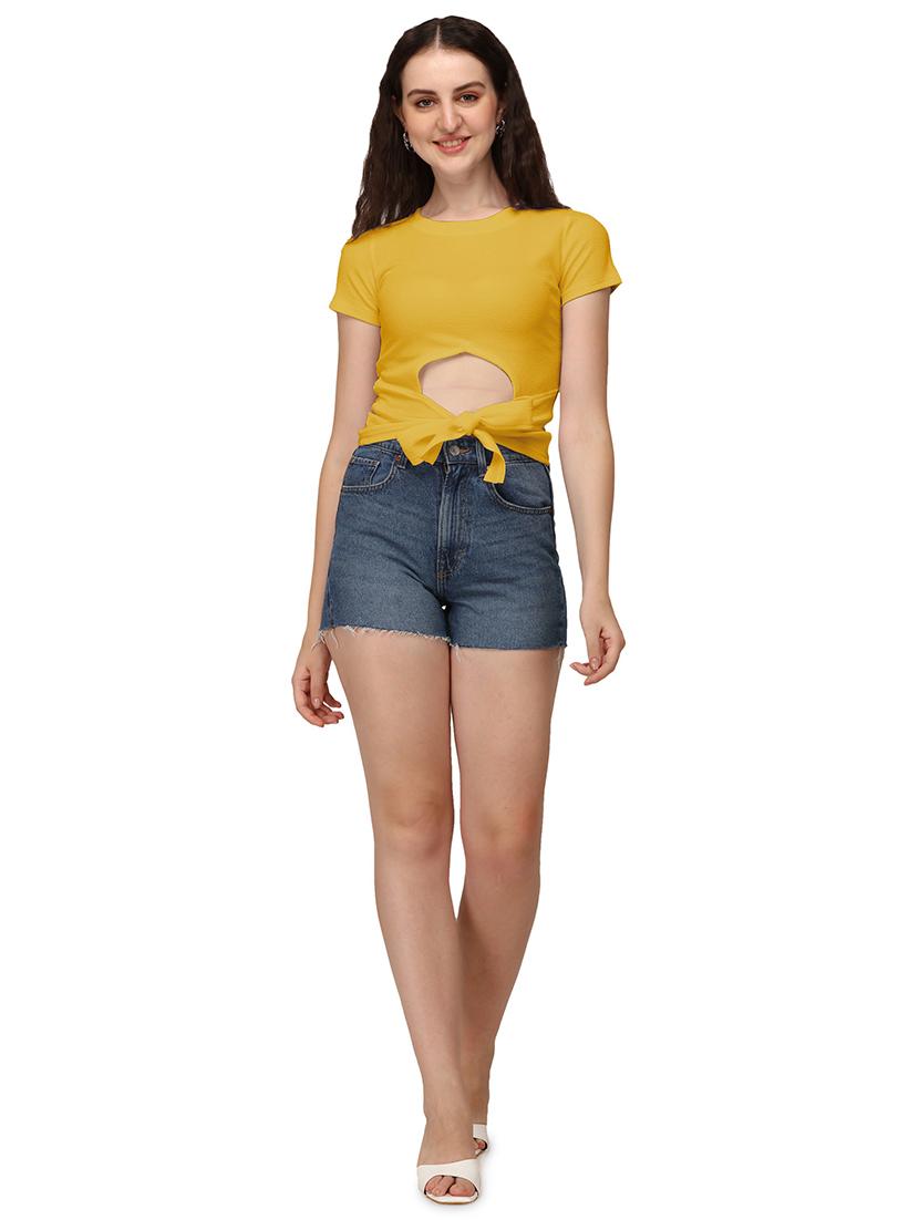 yellow lycra regular top - 18766309 - Standard Image - 3