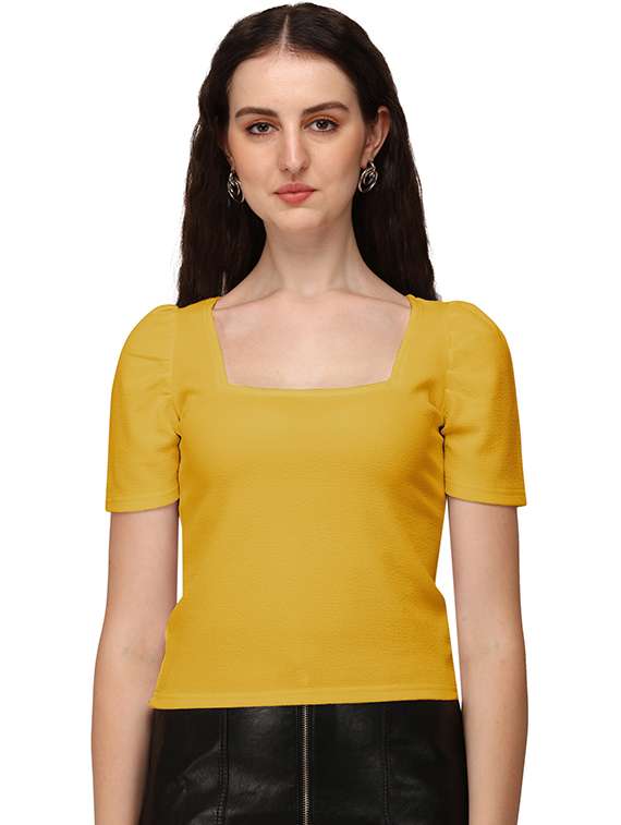 yellow lycra regular top - 18766331 -  Zoom Image - 0