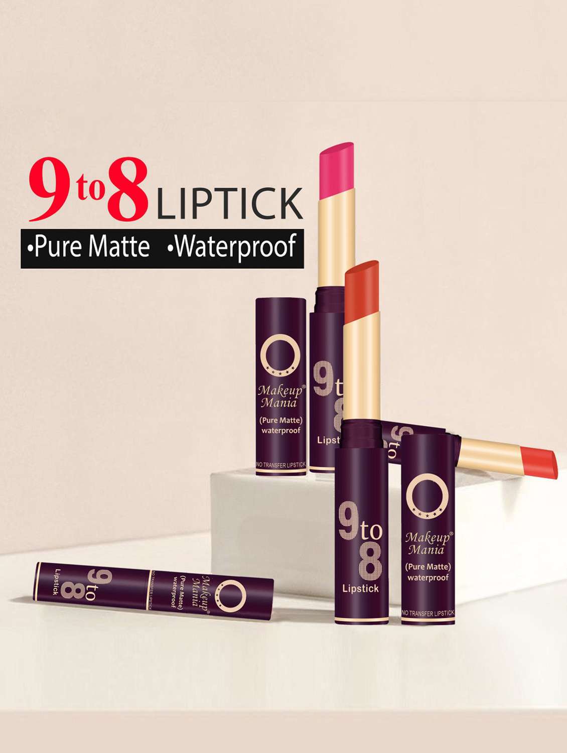 pure matte 9 to 8 long stay waterproof lipstick shade  26-27