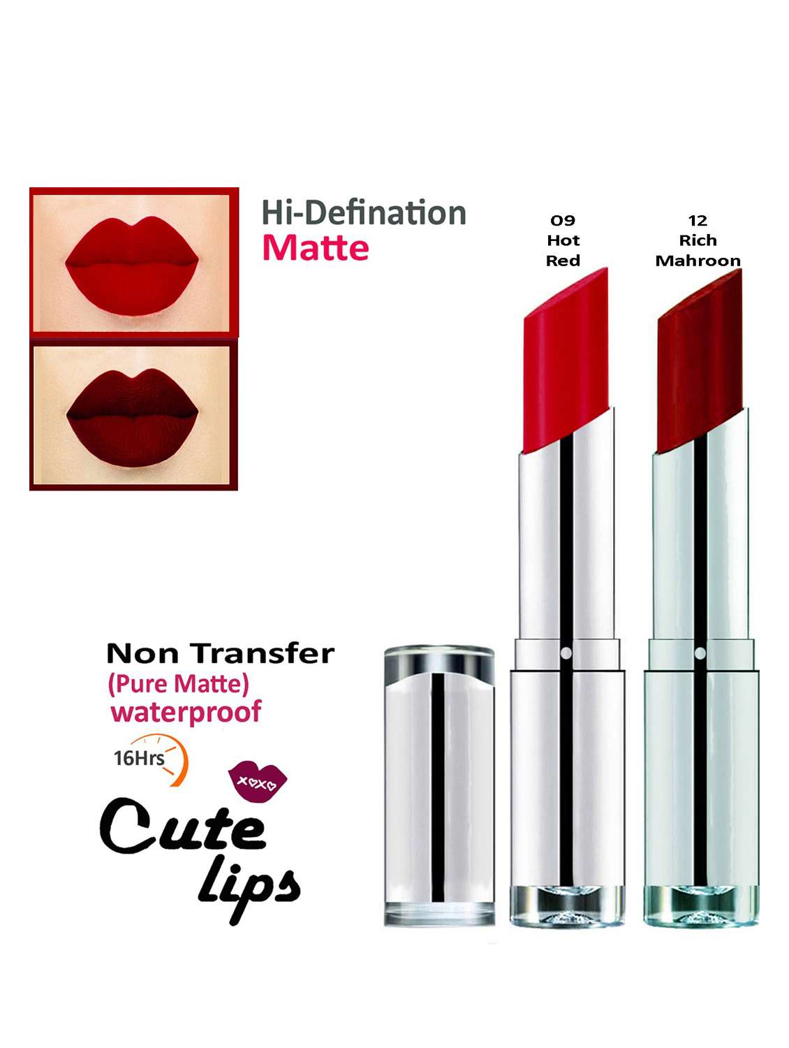 nontransfer matte lipstick combo of 2