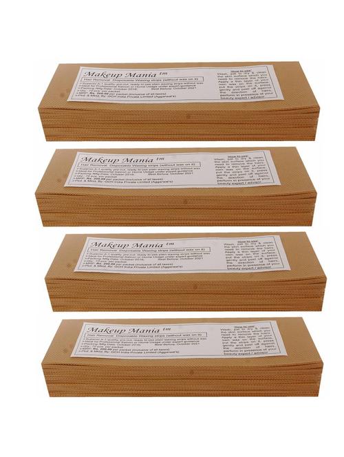 makeup mania 280 pcs large waxing strips, non-woven hair removal plain waxing strips - beige 280 pcs - 18767309 -  Standard Image - 0