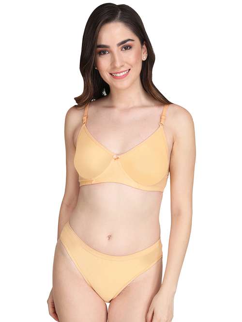 brown cotton bras and panty set - 18788812 -  Standard Image - 0