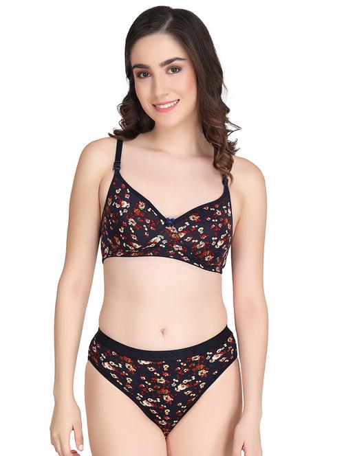 black cotton bras and panty set - 18788825 - Standard Image - 0