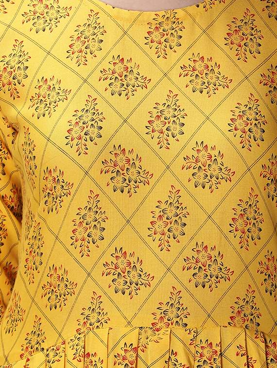yellow rayon kurta pant set - 18789259 - Standard Image - 3