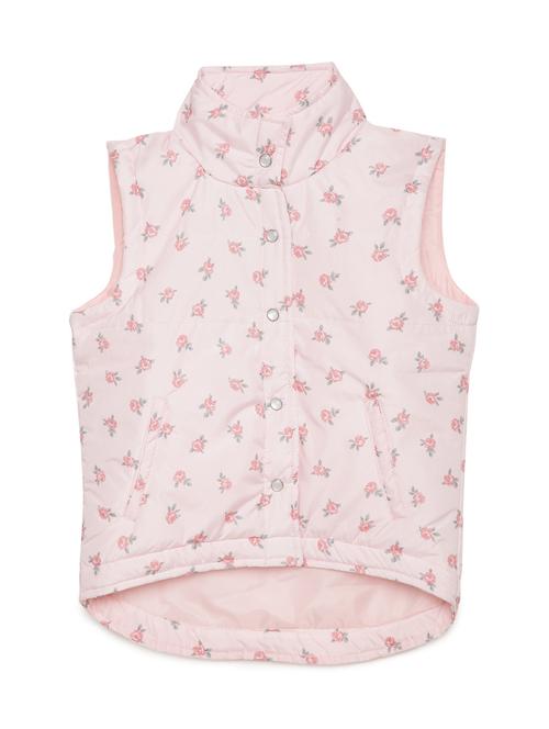pink printed regular jacket with standing collar - 18790949 - Standard Image - 0