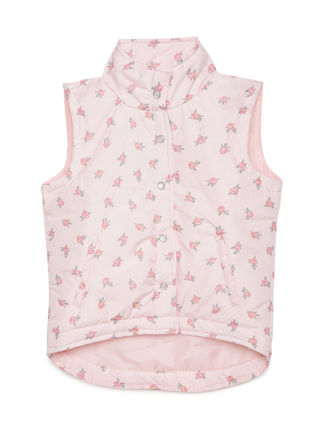 pink printed regular jacket with standing collar - 18790949 - Zoom Image - 0