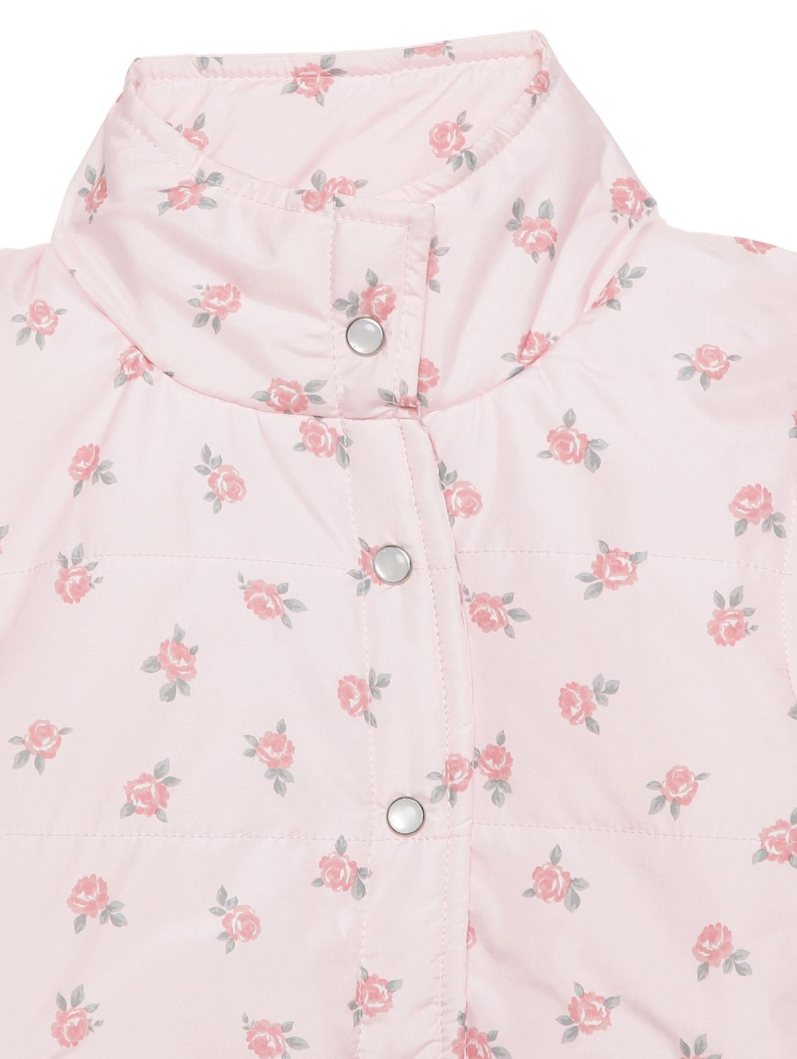 pink printed regular jacket with standing collar - 18790949 - Standard Image - 3