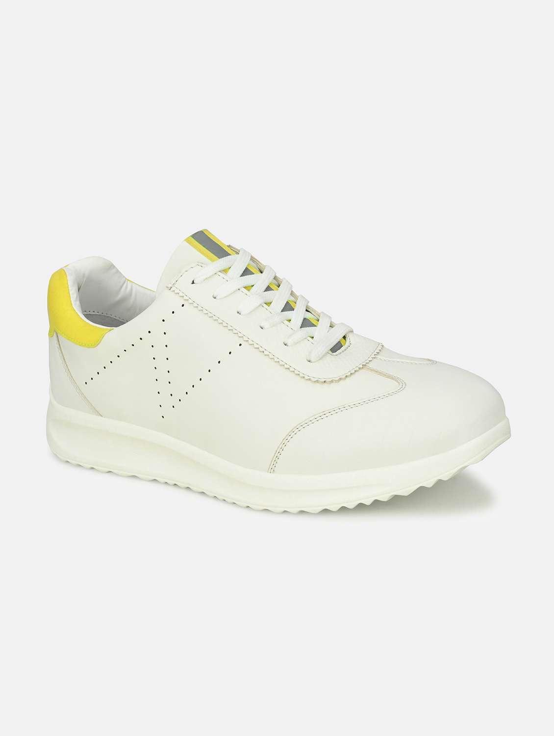 white synthetic lace up sneakers - 18793890 - Zoom Image - 0