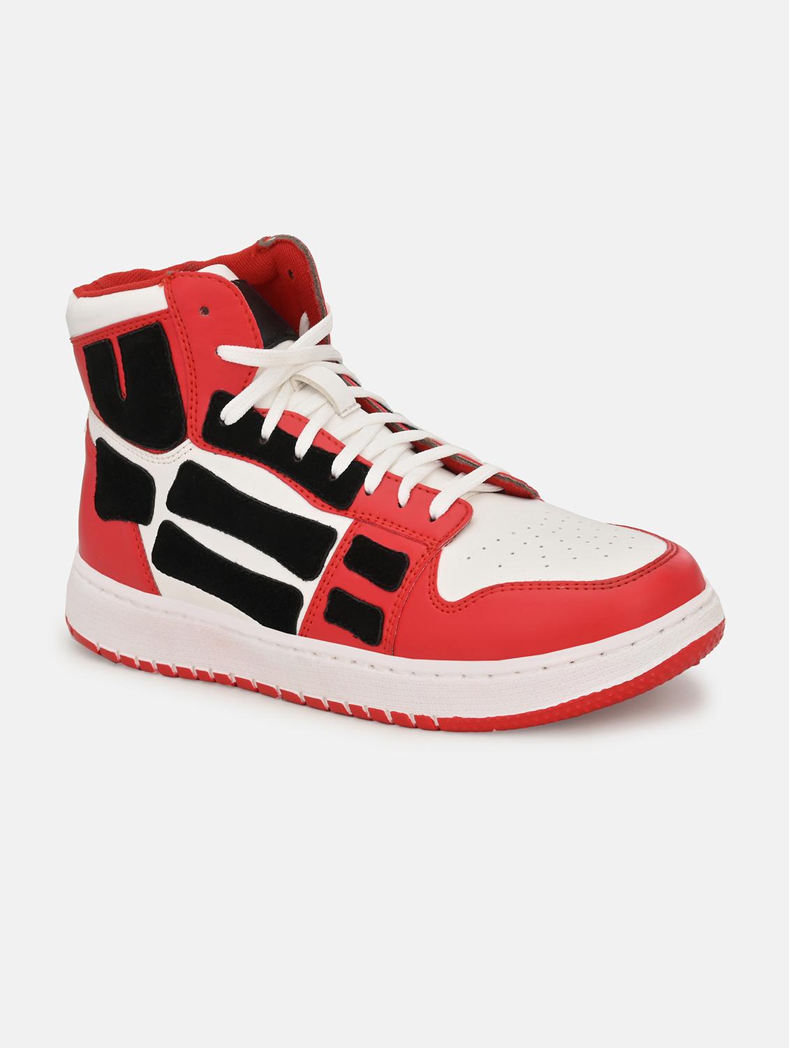 red synthetic lace up sneakers - 18793893 - Zoom Image - 0