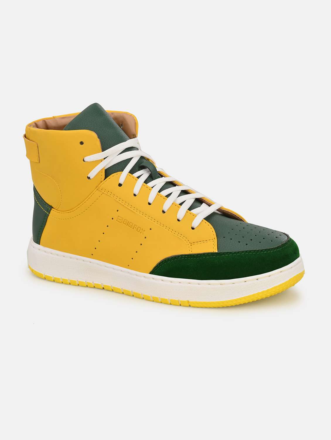 yellow synthetic lace up sneakers - 18793897 -  Zoom Image - 0