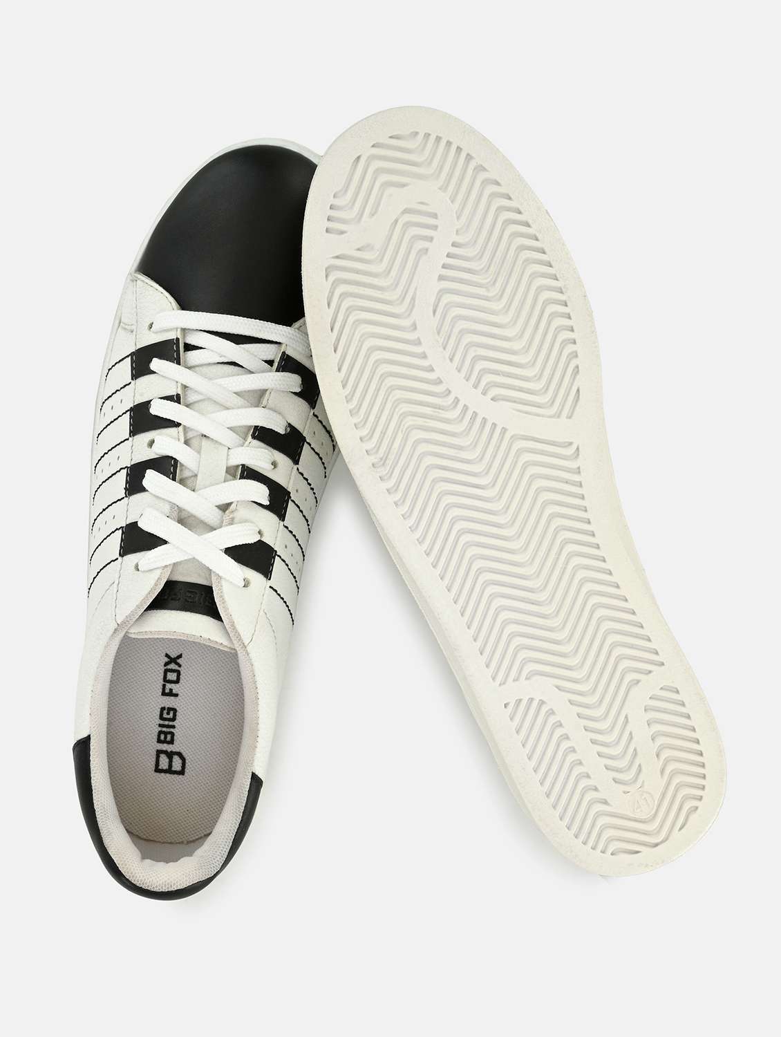 white synthetic lace up sneakers - 18793902 - Standard Image - 3