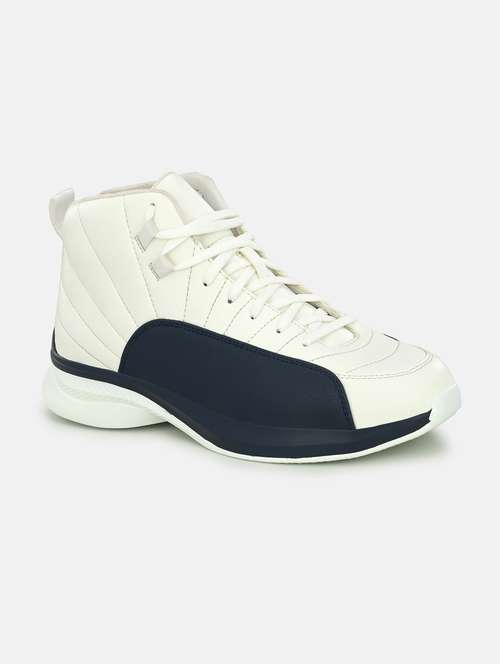 white synthetic lace up sneakers - 18793903 - Standard Image - 0