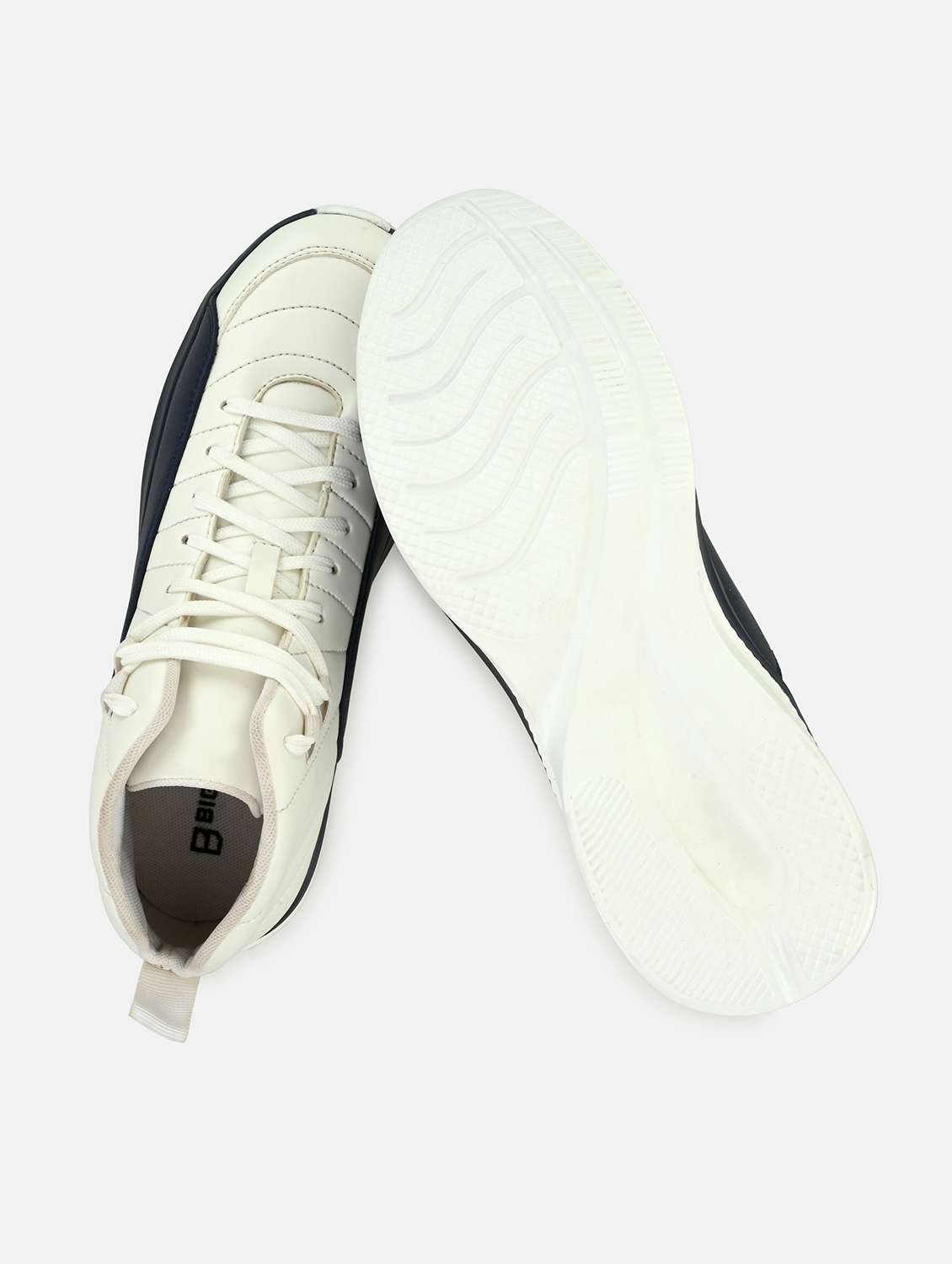 white synthetic lace up sneakers - 18793903 - Standard Image - 3