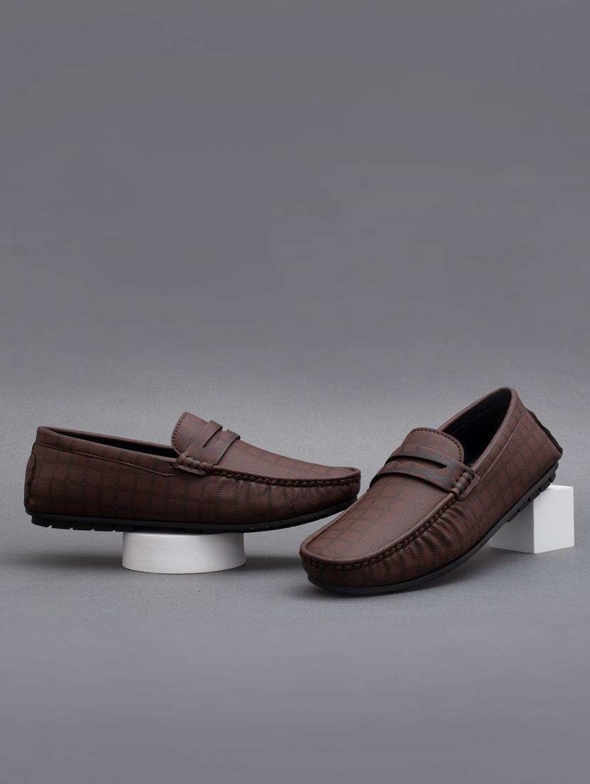 brown synthetic slip on loafers - 18793917 - Zoom Image - 0