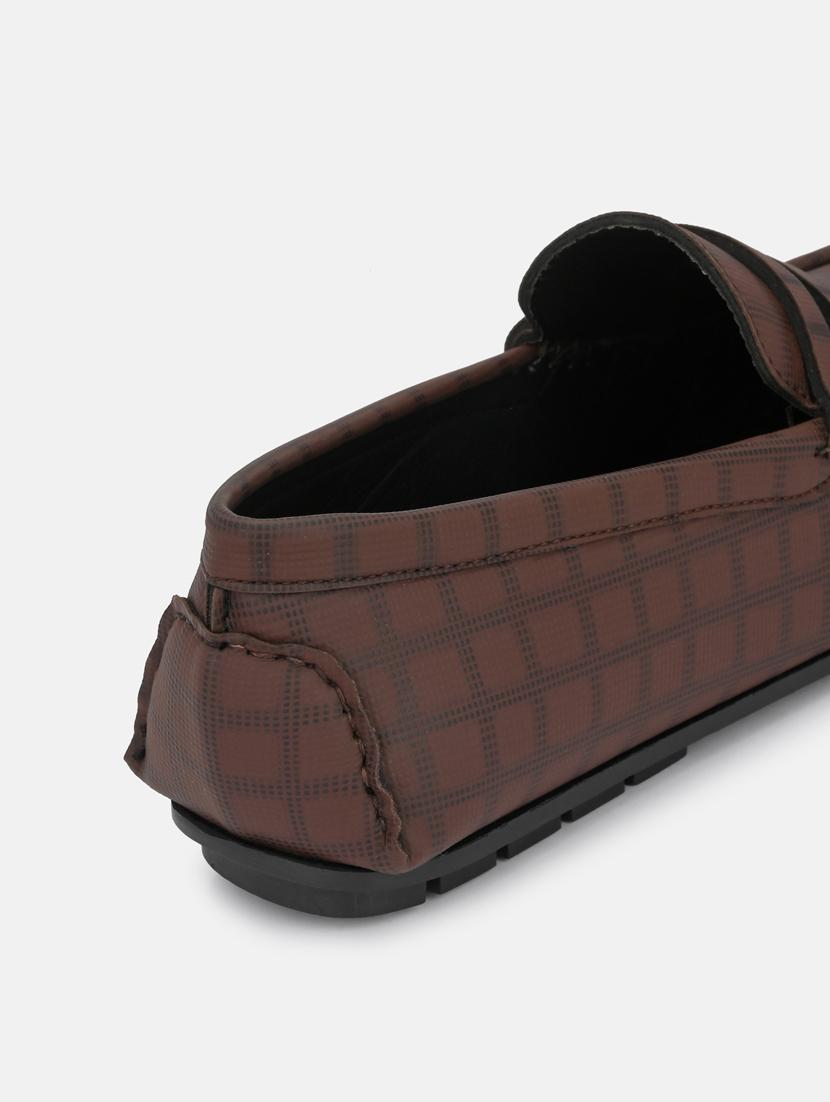 brown synthetic slip on loafers - 18793917 - Standard Image - 3