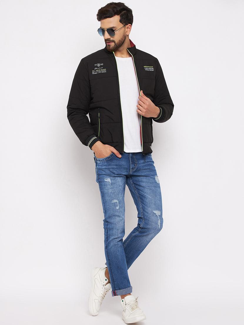 black coloured quilted jacket - 18801224 - Standard Image - 3