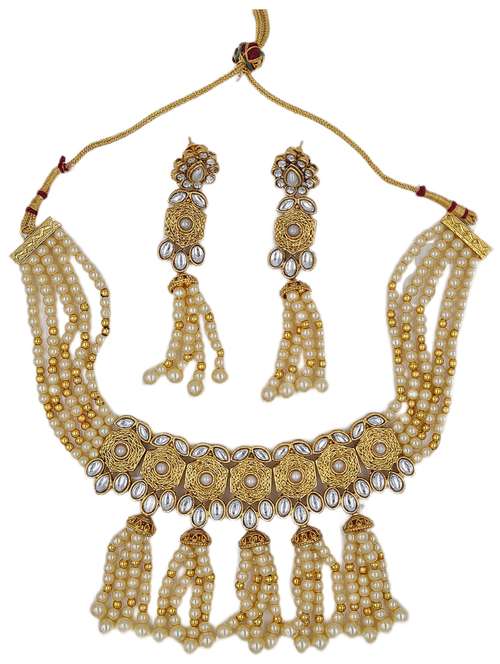  kundan zinc necklace set - 18801260 -  Standard Image - 0