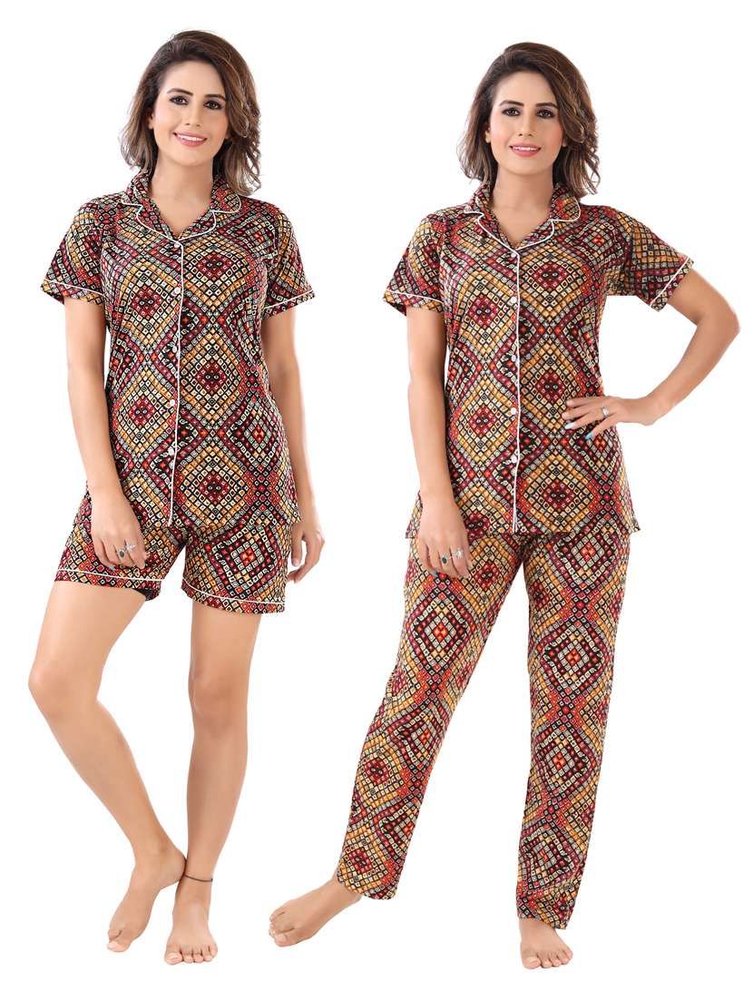 pack of 2printed nightwear combo set - 18801271 - Zoom Image - 0