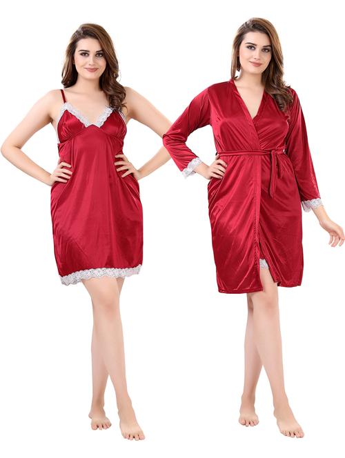 solid two piece night wear set - 18801274 -  Standard Image - 0