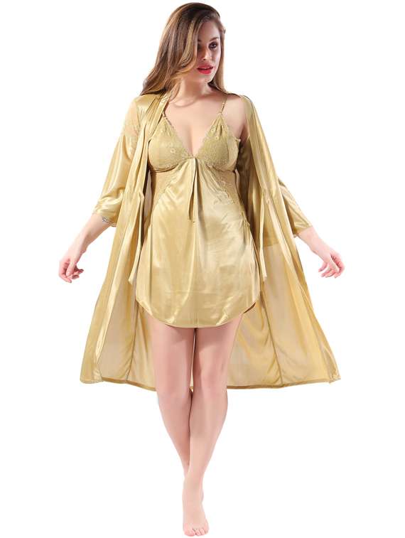 solid two piece night wear set