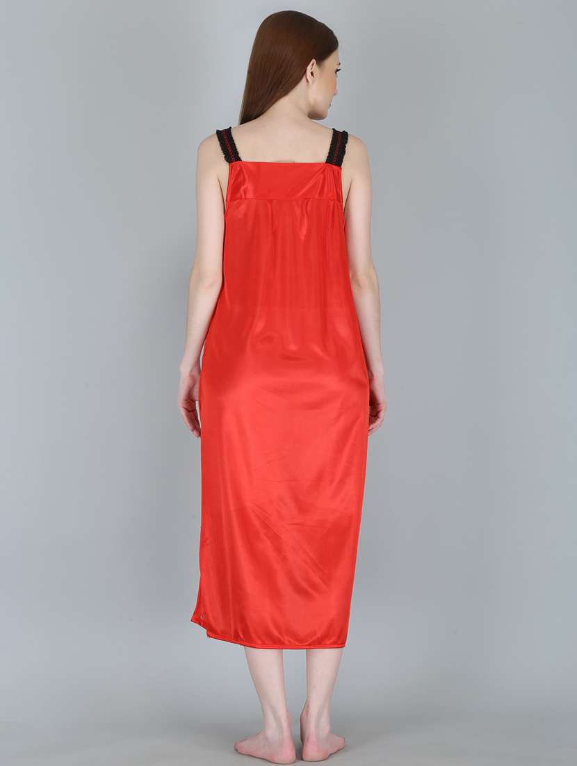 solid sleepwear robe with nighty set  - 18801315 -  Standard Image - 5