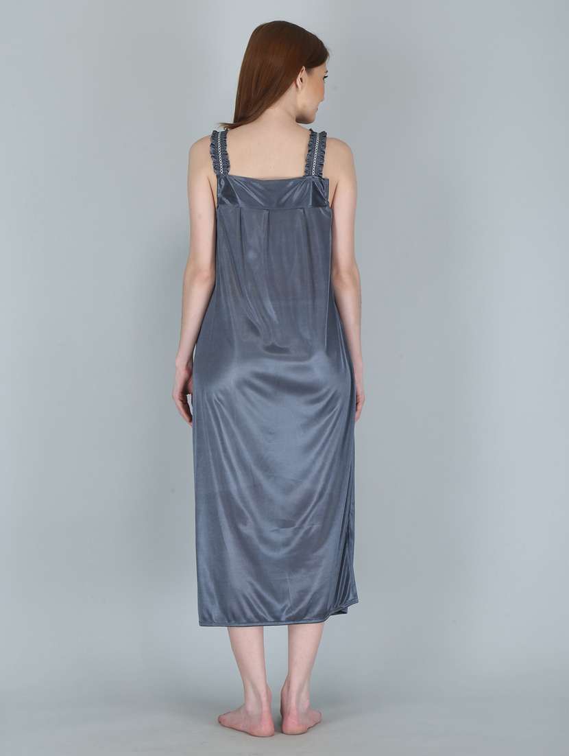 grey solid sleepwear robe set - 18801320 - Standard Image - 5