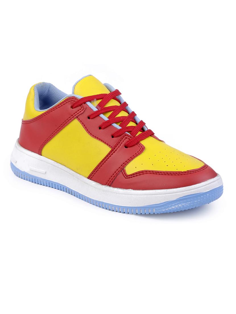 multi colored synthetic lace up sneakers - 18801586 -  Zoom Image - 0
