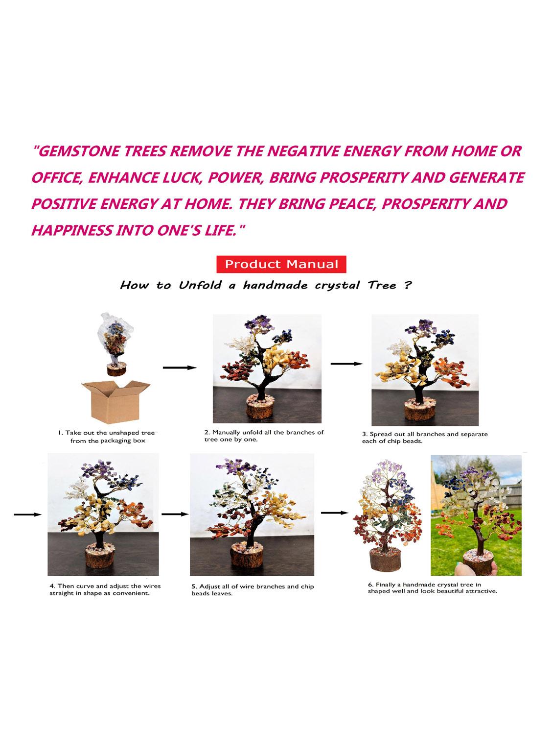 black tourmaline stone with pyramid base vastu good fortune crystal tree wooden base for home/office décor for gift - 300 beads - 18802212 - Standard Image - 5