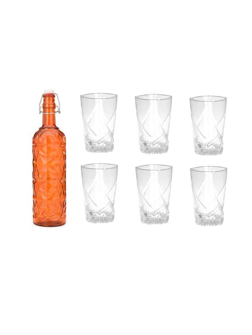 water milk serving and storing bottle and glass set- a628