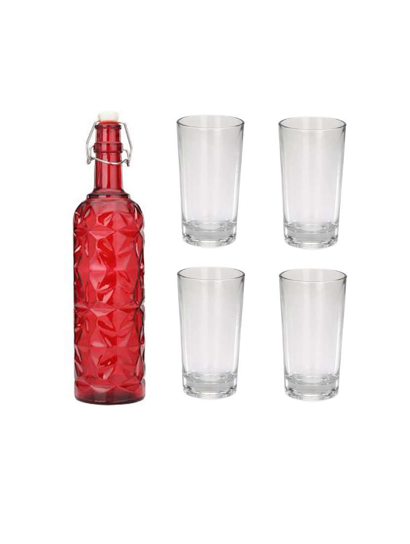 water milk serving and storing bottle and glass set -  a19