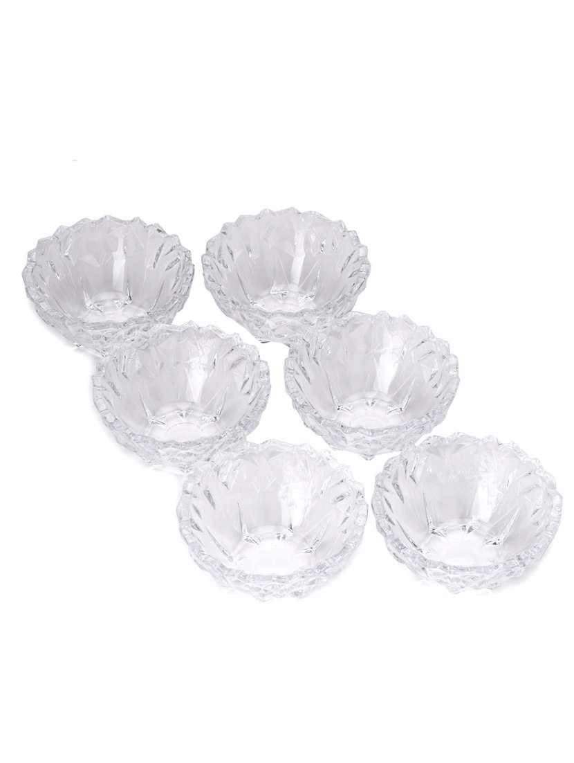 multi-purpose tableware snack/ veritable serving bowl, glass, pack of 6