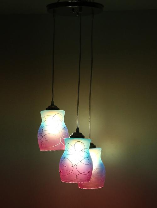 somil new design pendant hanging lamp, colorful glass shade with metal ceiling fitting fixture - 18808312 - Standard Image - 0