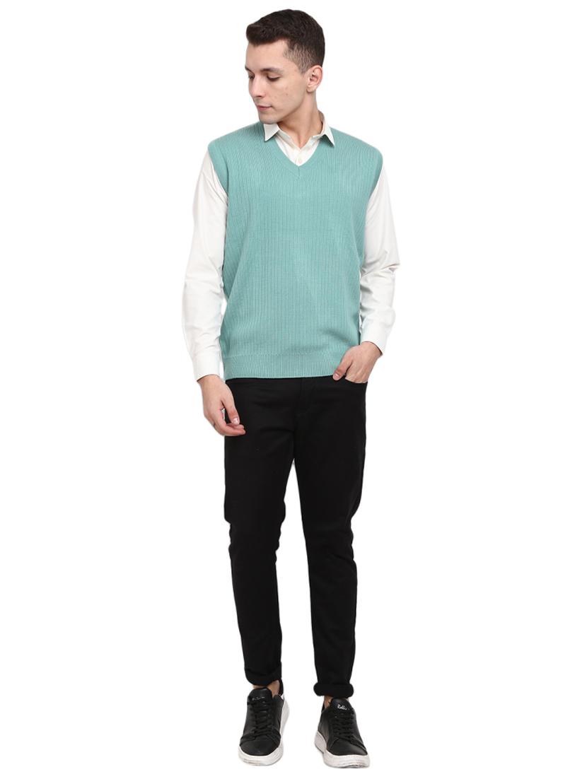 v neck self design pullover - 18823086 - Standard Image - 3